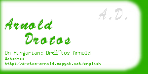 arnold drotos business card